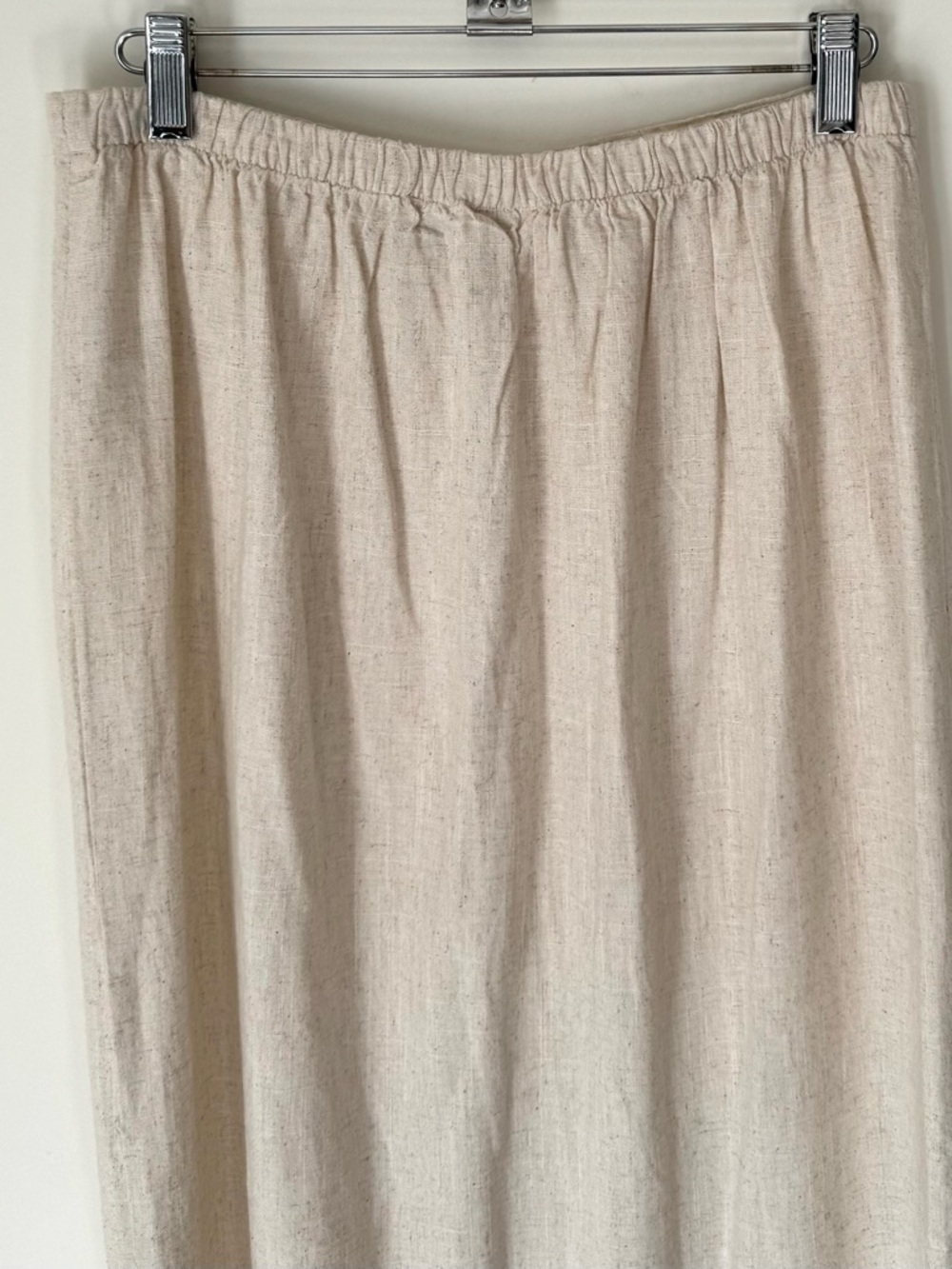Song Of Style Linen Blend Maxi Side Slit Skirt Oatmeal Sz M - Picture 6 of 9